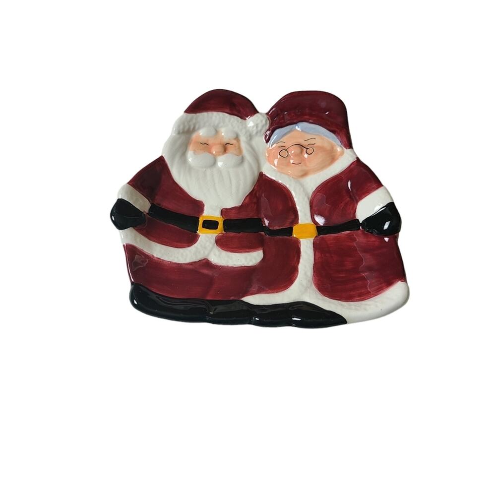 Publix Seasons Greetings Santa & Mrs. Claus Ceramic Christmas  Spoon Rest